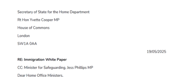 Immigration White Paper - Open Letter supporting image